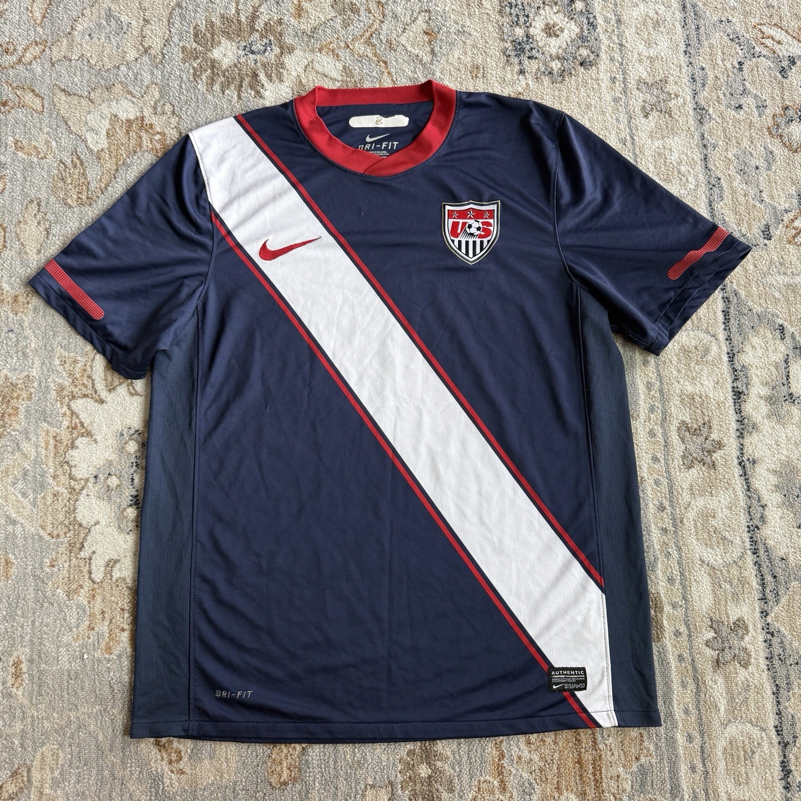 Nike USA USMNT Away Kit Soccer Jersey 2010 World Cup Size Medium M Navy Blue
