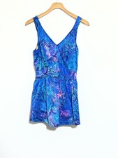 Vintage Maxine Of Hollywood Womens sz 18W blue purple pink One Piece Swimsuit