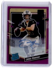 2023 Clearly Donruss #63 Jake Haener Rated Rookie Autographs Purple #/175