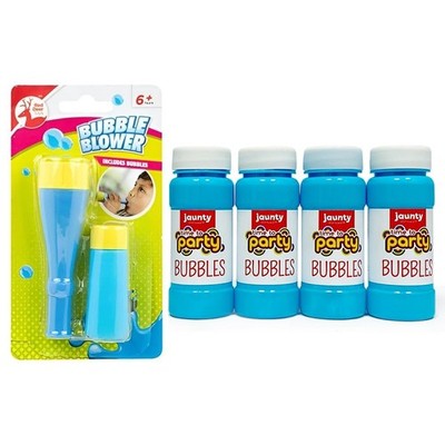 Party Bubbles 4 Stück & 1x Blasengebläse perfekt zum Hinzufügen von etwas Blasenspaß