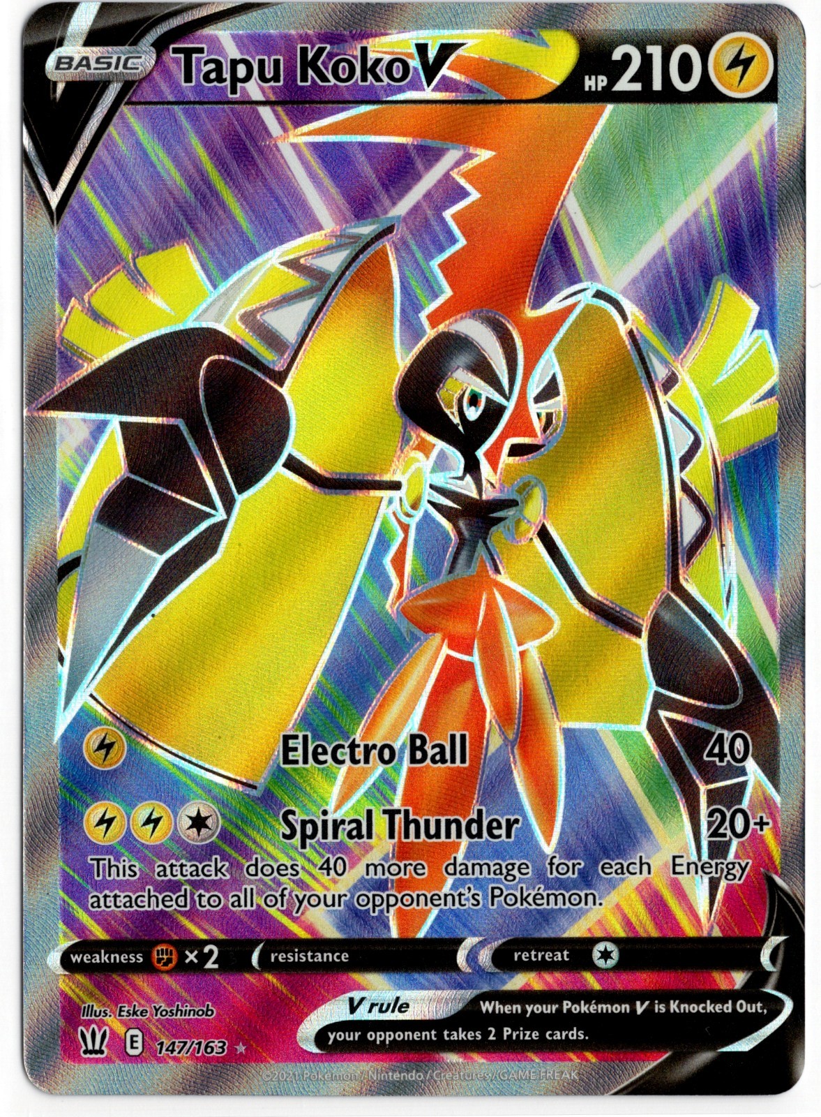 Pokemon - Battle Styles Tapu Koko V 147/163 NM
