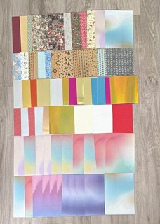 100 Gemischtes Bastel Scrapbooking Papier Set mehrfarbig Muster Farbverläufe