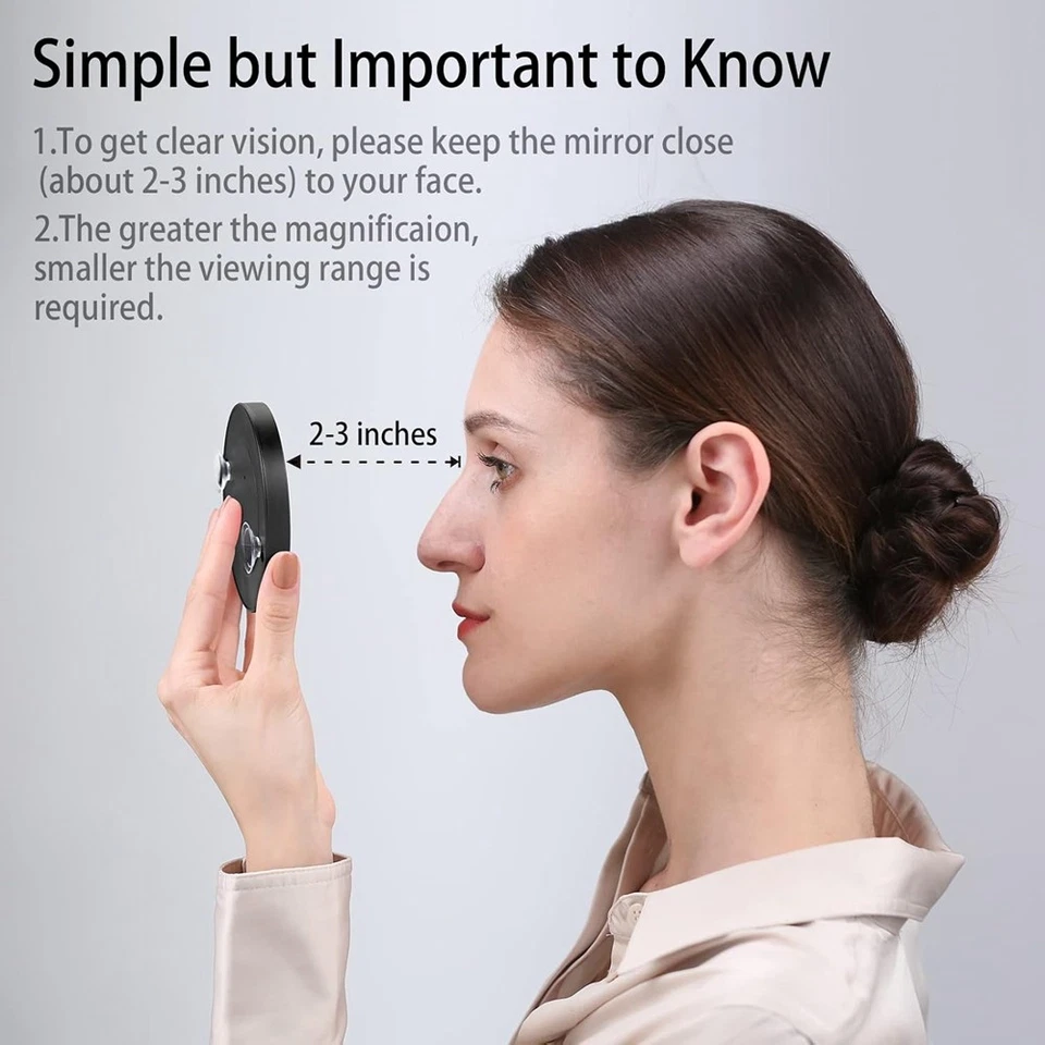 Magnifying  20X +10X Magnifier Mirrors with 2 Suction Cups Small Travel8052 - Image 2 of 4