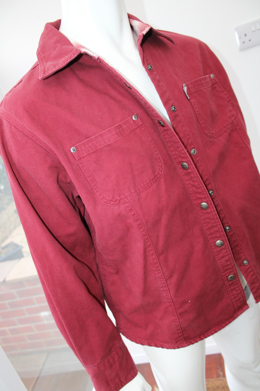 Carhartt Ladies Coat Red Shacket 2XL Over denim Shirt XXL Red For Women thumbnail 4