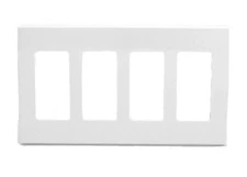 Leviton 4-Gang Decora Plus Wallplate Screwless Snap-On Mount, 80312-SW, White