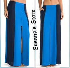 NWT BCBG MAXAZRIA SIZE M Jane Colorblock Front Slit Maxi Skirt