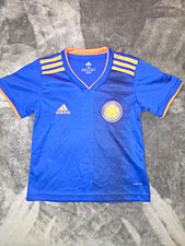 adidas Boys Colombia Soccer Jersey Blue Short Sleeve Size 18