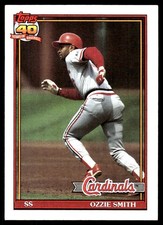 Ozzie Smith 1991 Topps #130 Cardinals MLB READ FREE SHIPPING AutographDen