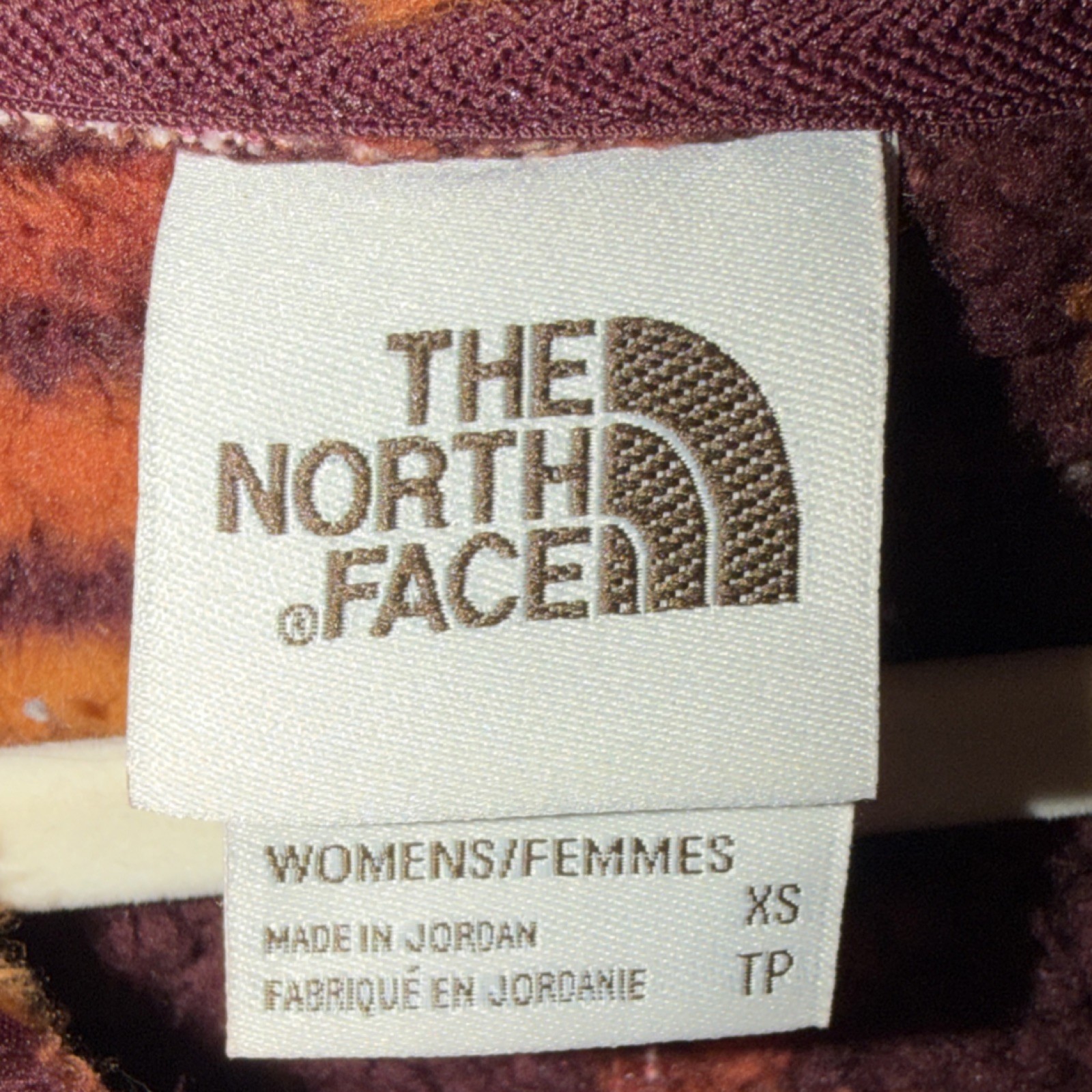 North Face Aztec Pattern Full Zip Jacket Orange B… - image 2