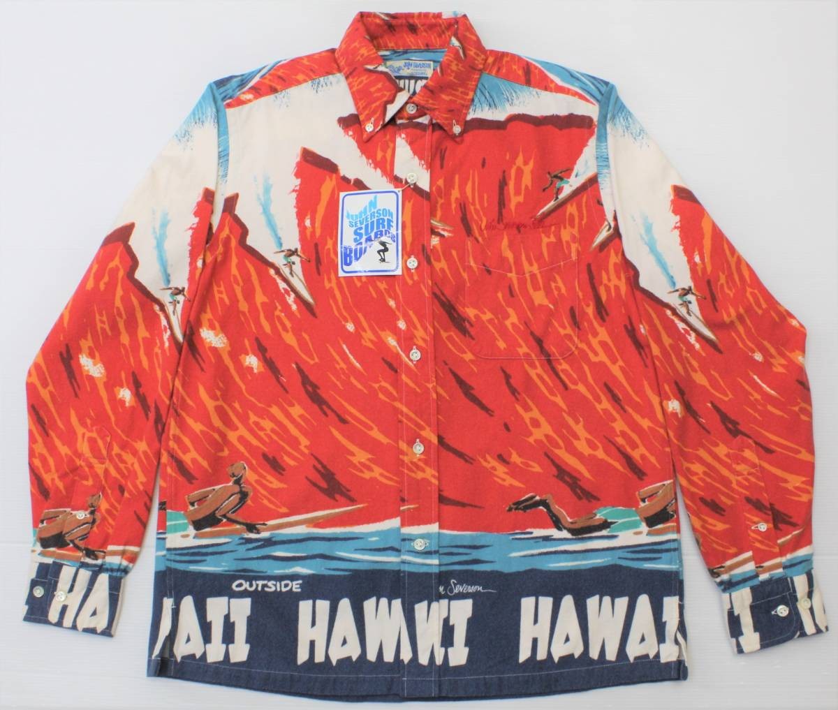 SAINT LAURENT Ysl88 Toyo Xs John Severson camicia di flanella abbottonata sole surf manica lunga hawaiana