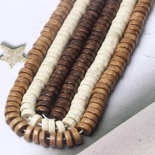 900Pcs Flat Round Wooden Beads - 7mm Wood Loose Spacer Beads for DIY Crafts, ...