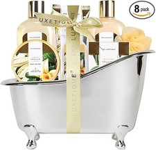 Spa Luxetique Vanilla Bath Gift Set 8pc Valentine’s Gift for Her