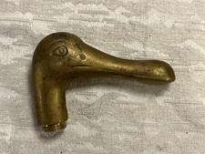 Vintage Brass Duck Head Cane Walking Stick Topper 5" Handle Only Threaded - 8426