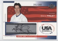 2004 USA Baseball 25-Year Anniversary Signatures Black Ink Steve Finley Auto 0b5