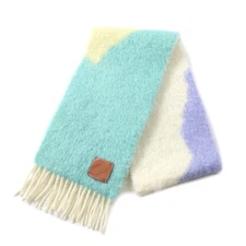LOEWE Scarf Anagram logo patch with fringe Multi mohair Women