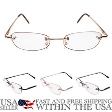 Modern Rimless Rectangle Frame Diopter Reading Glasses 1.25, 1.50,  2.00