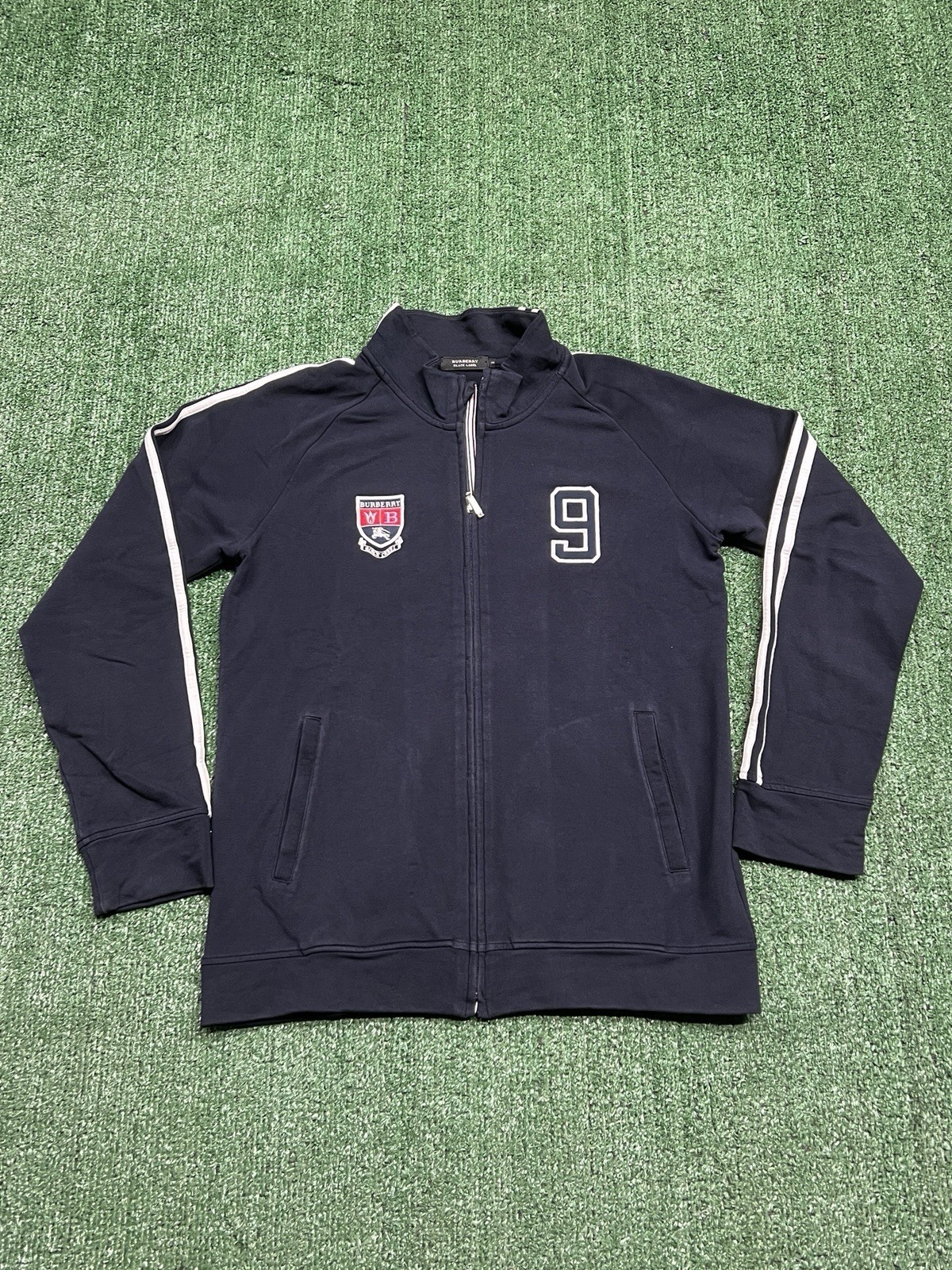 Burberry Black Label Japan Size 3 Embroidered Patch Full-Zip Navy Track Jacket
