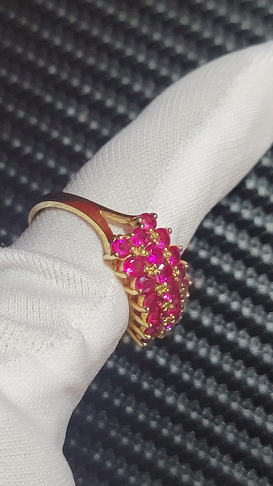 Gold Overlay RUBY Ring - image 4