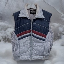 Vintage 80 s Alpine Country Men s L Regular Quilted Full Zip Ski Vest Retro
