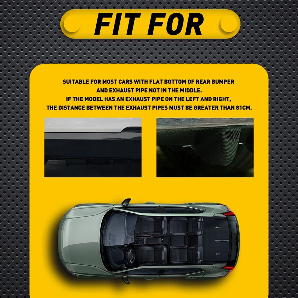 FIT Infiniti G37 Coupe Carbon Rear Diffuser 7 Fins Bumper Lip Splitter Spoiler - Imagem 2 de 4