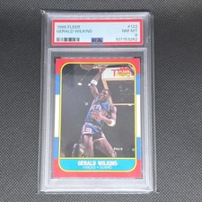 Fleer 1986-87 Rookie Gerald Wilkins #122 PSA 8 New York Knicks Basketball Card. rookie card picture