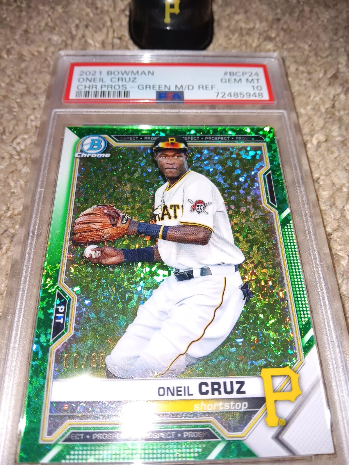 Oneil Cruz Bowman Chrome 2021 Green Refractor 06/99🔥PSA 10 🔥 Rookie RARE LOW