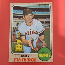 Topps 1968 Bobby Etheridge 1967 All-Star Rookie Giants #126 Baseball Card. rookie card picture