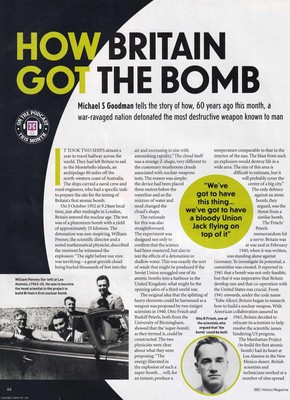 HOW BRITAIN GOT THE BOMB: BRITAIN'S FIRST NUCLEAR WEAPONS TEST, MONTEBELLO ISLAN