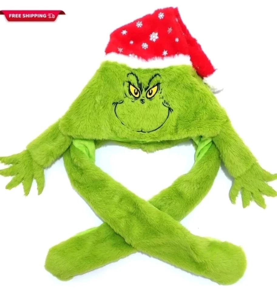 Sombrero de Navidad para Grinch Disfraz Conjunto Accesorios Divertido Fiesta Sombreros Diadema Ma Foto 2 de 4