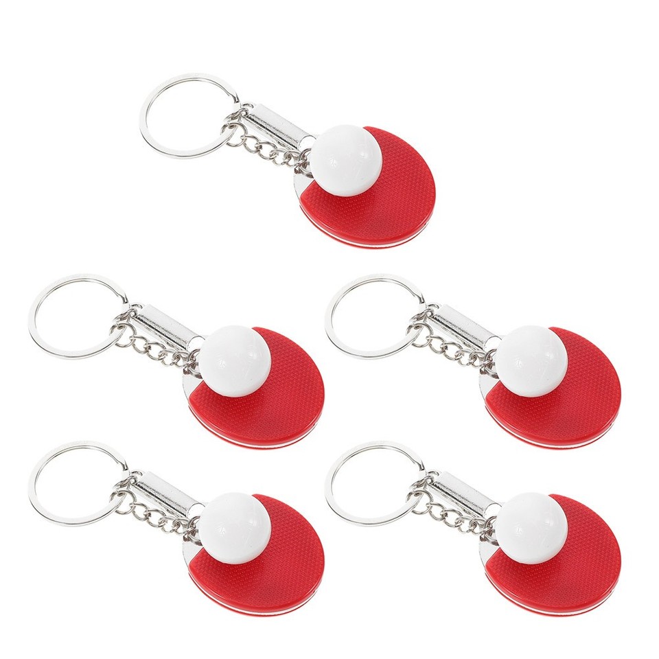 Mini Tenis Rasket 10Pcs Portable Mini Table Tennis Racket Keychains Durable Metal Sports ...