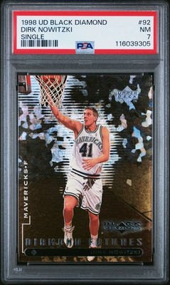1998 UD BLACK DIAMOND SINGLE #92 DIRK NOWITZKI ROOKIE RC PSA 7