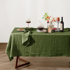 100 Linen Tablecloth Rectangle 60X120 Stone Washed Dining Cover OEKO-TEX Cert