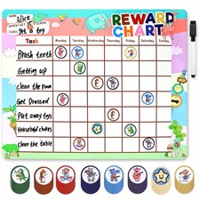 Behavior Reward Chart, Magnetic Chore Chart for Kids, 72 Cute Animals Theme Magn