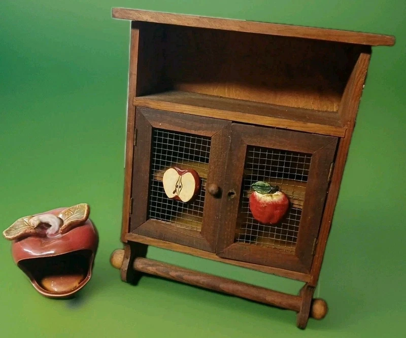 Wood Cabinet Spice Rack With Towel Holder
