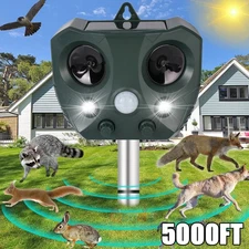 Solar Ultrasonic Pest Animal Repeller Outdoor Garden Snake Dog Fox Deer Scarer