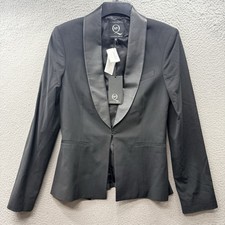 RARE Alexander McQueen MCQ Black Smoking Tuxedo Blazer Leather Shawl Lapels