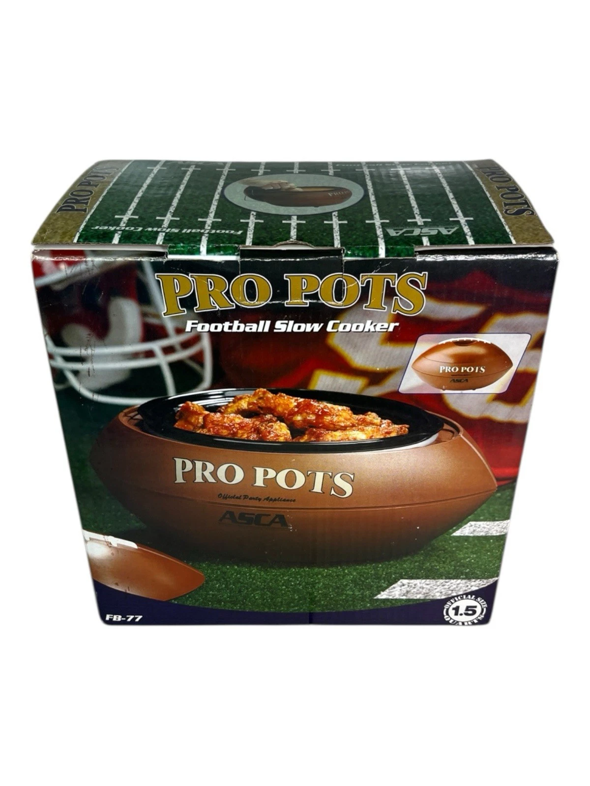 New in Box Pro Pots Football Slow Cooker 1.5 Qts Dip Warmer FB-77 Tailgating!