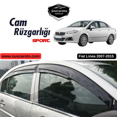 Mugen Window Visors for Fiat Linea 2007-2015 4 pcs Piano Black Rain Guards