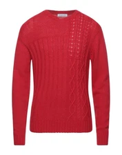 NWT Manuel Ritz Red Cable Knit Sweater Wool Cashmere blended Holiday Red Sweater