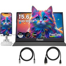 Portable Monitor 15.6inch 1080P FHD Second External Monitor for Laptop/MacBoo...