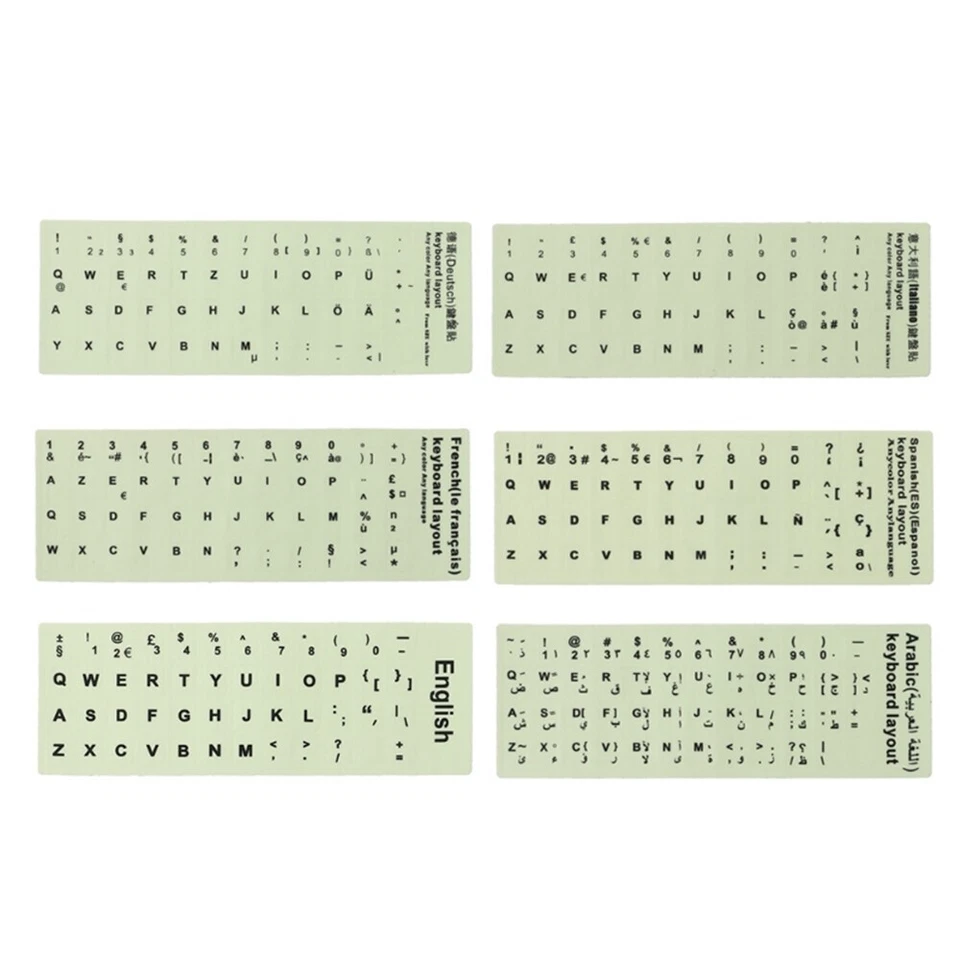 Different Languages Notebook Desktop Universal Luminous Keyboard Stickers - Image 3 of 4
