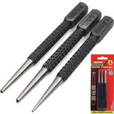 Dekton 3pc Centre Punch Set Nail Punches Alloy Steel 1 5mm 2mm 3mm
