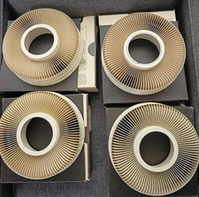 Lot Of 4 GAF - Sawyer's - Yankee 35mm Projector  Slide Carousel Trays w/ Covers