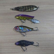 Bottom Up Metal Vibe Lure Set 4 pcs with deps Jig, Nories Jacka Blade, Union Me
