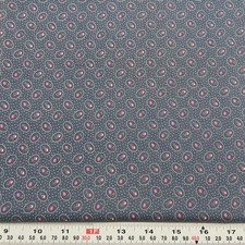 Vintage Cranston Florals in Dotted Oval Pin Dots Blue Cotton by the HALF YARD