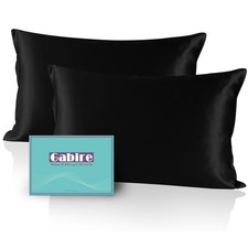 Mulberry Silk Pillowcases Set of 2 Both Sides Real 2 Pack Black King 20" 36"