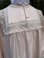 BARBIZON VINTAGE NIGHTGOWN, GRANNY CORE NWT SIZE L LACE LOND SLEEVE