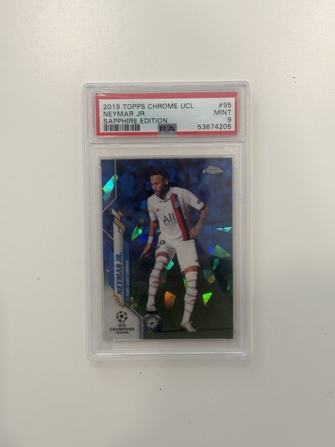 2019 TOPPS CHROME UEFA CHAMPIONS LEAGUE SAPPHIRE EDITION #95 NEYMAR JR. PSA 9
