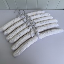 Lot 6 Pcs Smooth Satin Padded Hangers White 15"L For Dress Bridal Cloth Hanging