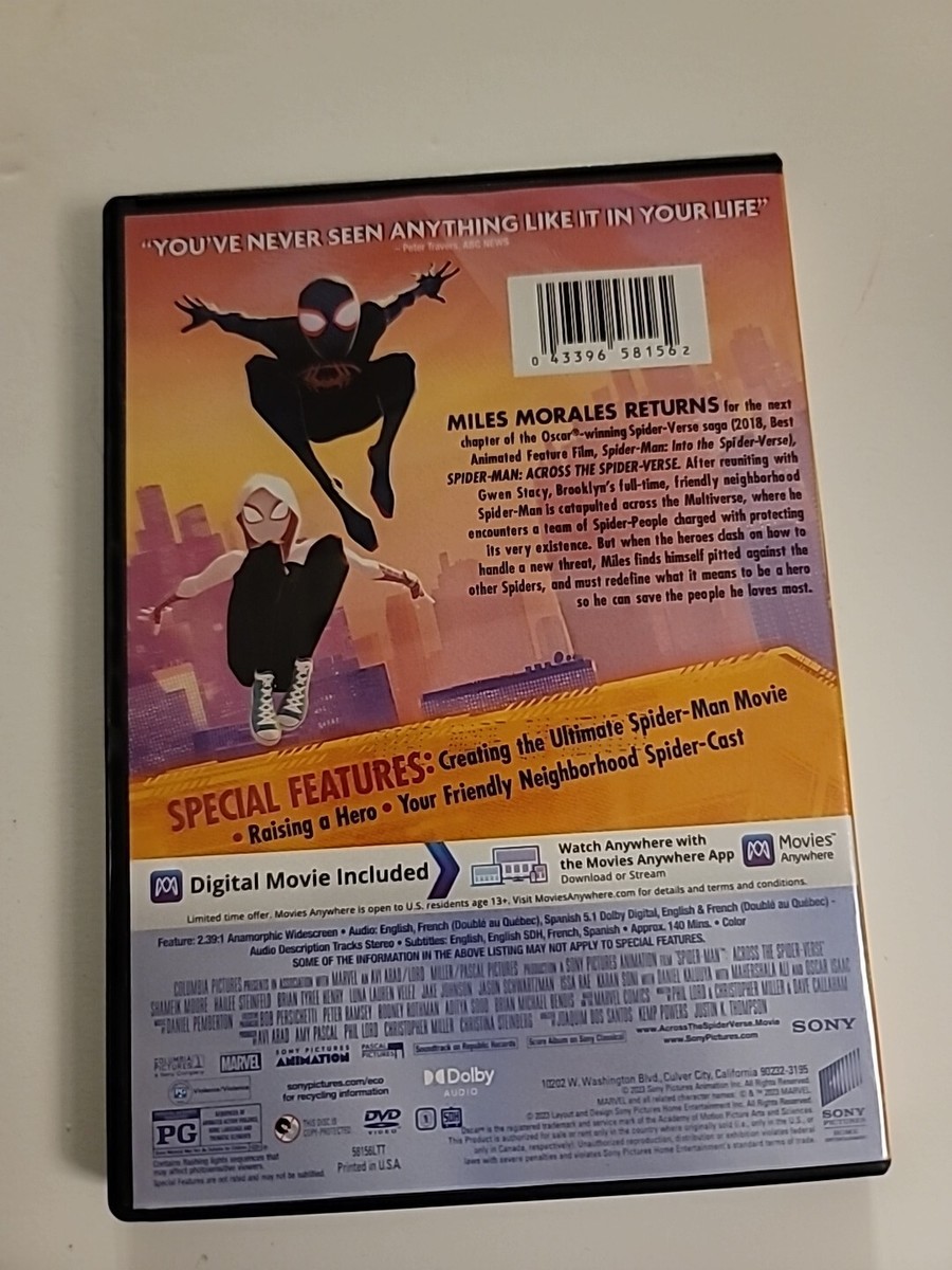 Spider-Man: Across the Spider-Verse (DVD, 2023) 43396581562